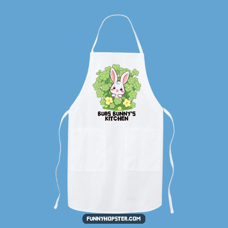 Funny Chef Rabbit Clover Apron, Cook with Luck and Humor, Perfect Funny Gift