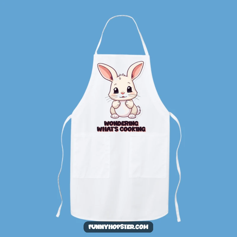 Funny Curious Rabbit Apron: Kitchen Observation Fun, Unique Funny Gift