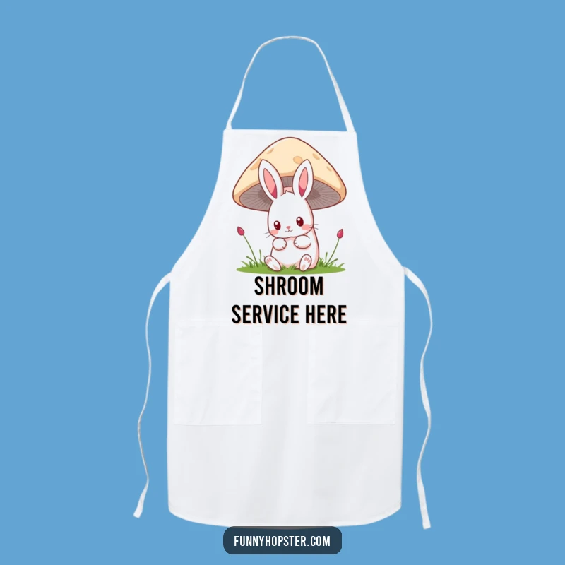 Funny Kawaii Rabbit Mushroom Apron: Curious Bunny Kitchen Wear, Great Funny Gift