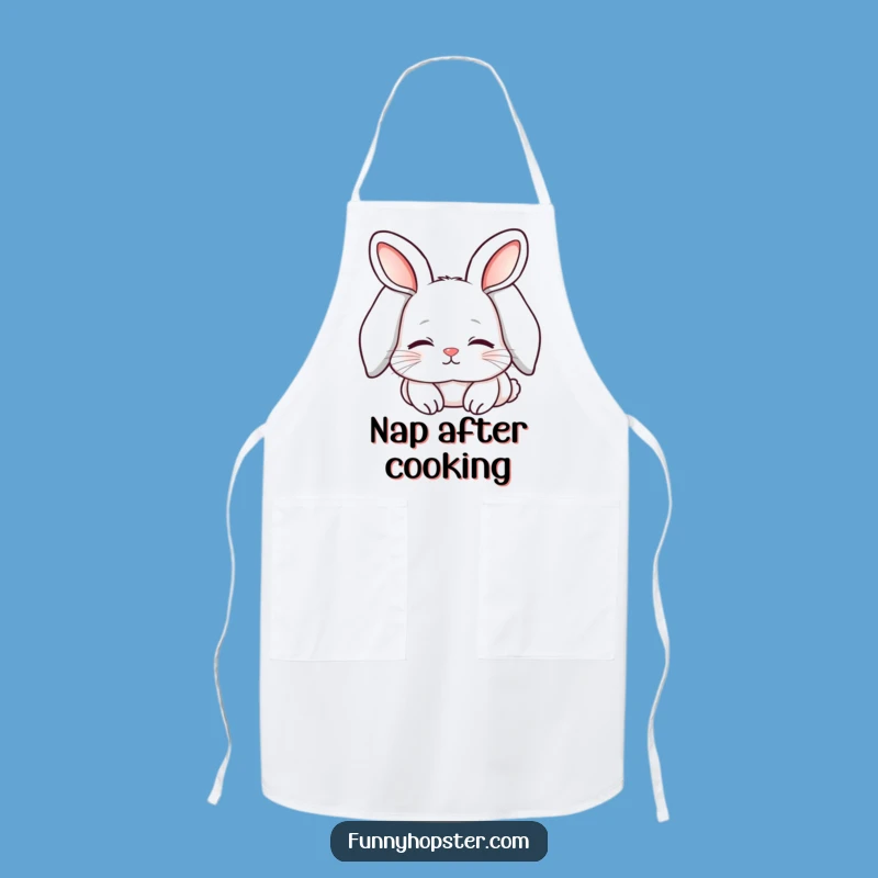 Funny Sleepy Kawaii Rabbit Apron: Cook with Comfort & Calm!
