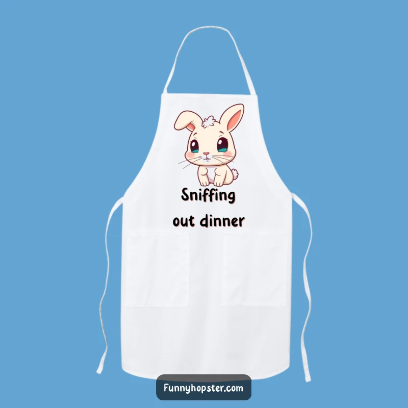 Funny Curious Rabbit Nose Twitch Apron - Kitchen Intrigue & Humor