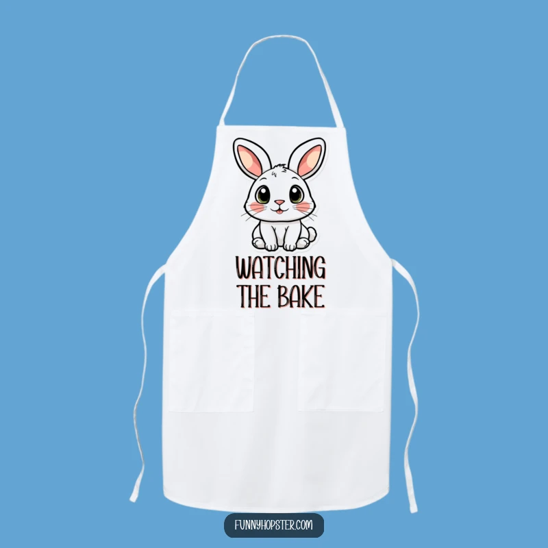 Funny Curious Rabbit Apron: Wide-Eyed Character for a Humorous Kitchen Gift
