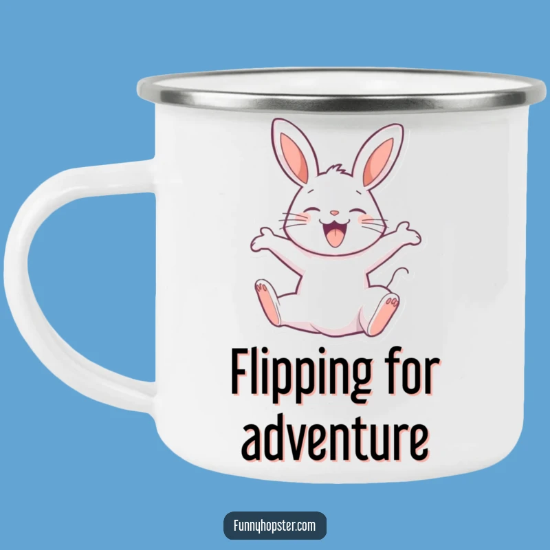 Funny Rabbit Backflip Camping Mug - Adventure Fuel for Joyful Souls