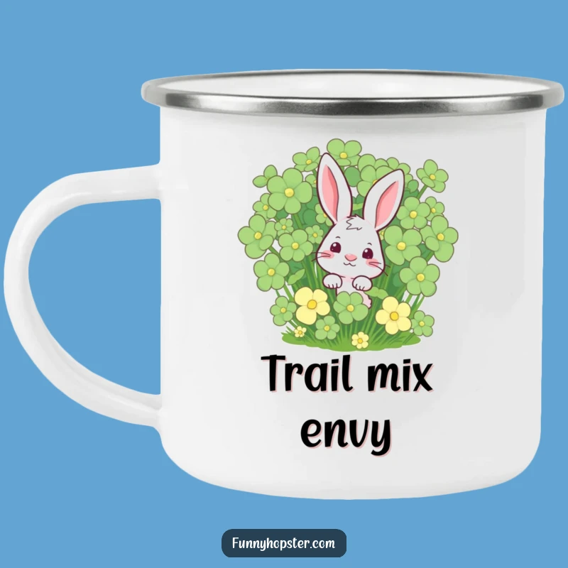 Funny Adventure Rabbit Clover Camping Mug, Sip Lucky Brews on Your Next Funny Gift