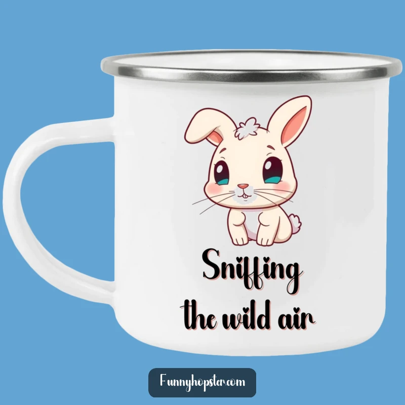 Funny Curious Rabbit Nose Twitch Camping Mug - Adventure Fuel & Humor