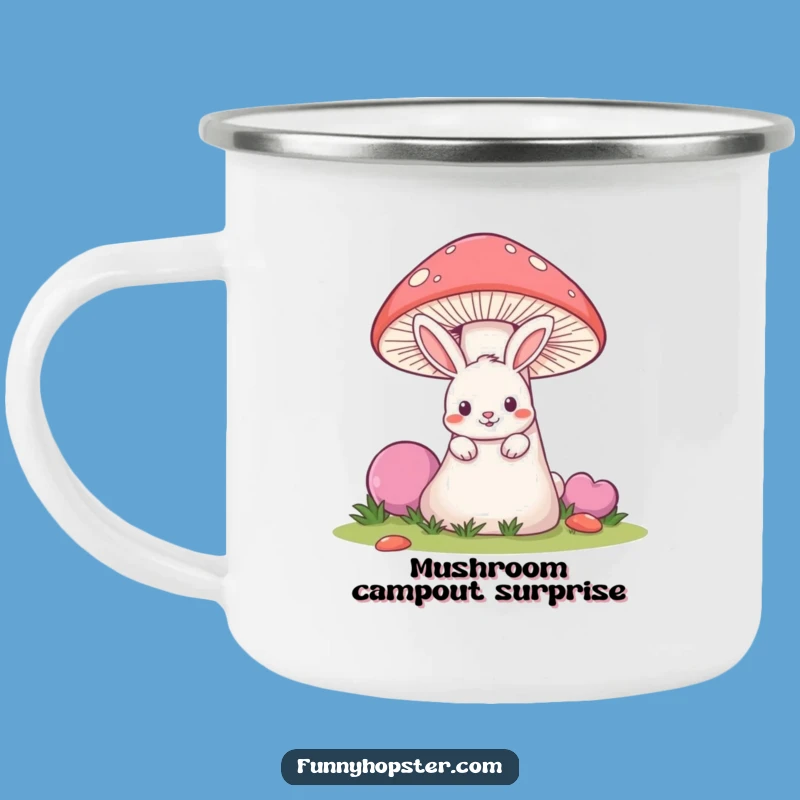 Funny Mischievous Rabbit Camping Mug - Outdoor Peek-a-Boo - Funny GIft