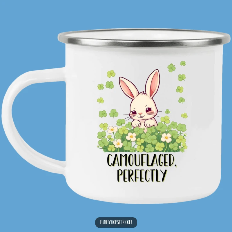 Funny Mischievous Rabbit Camping Mug: Secret Stash, Adventure Gift
