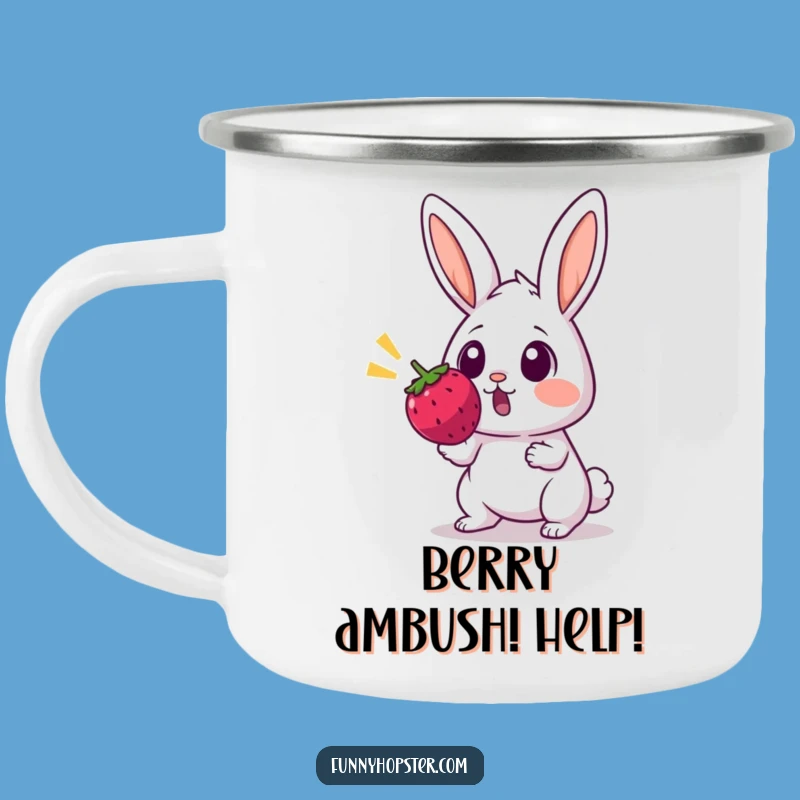 Funny Surprised Rabbit Camping Mug - Outdoor Berry Shock - Funny Gift