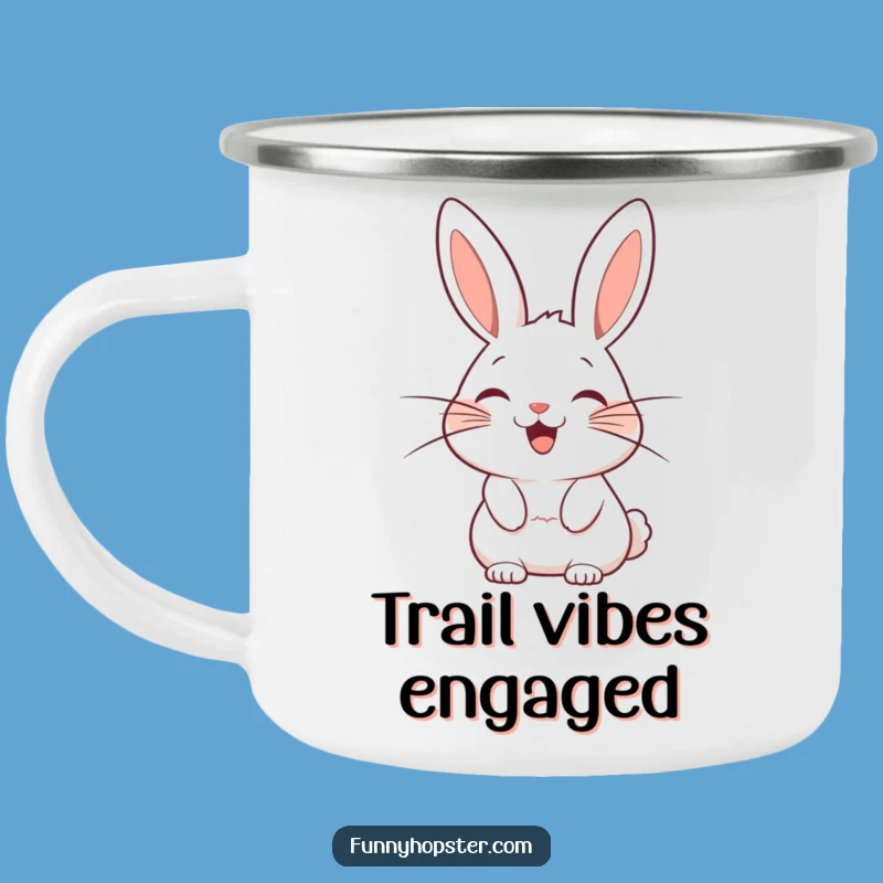 Funny Whiskered Rabbit Camping Mug: Adventure & Smiles!
