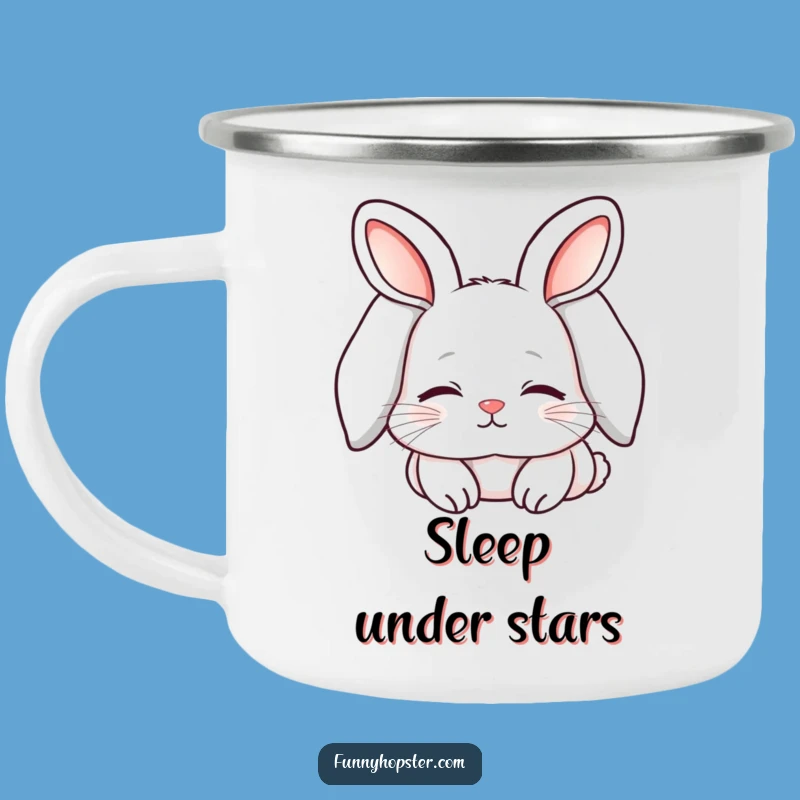 Funny Sleepy Kawaii Rabbit Camping Mug: Cozy Campfires & Content Sips!