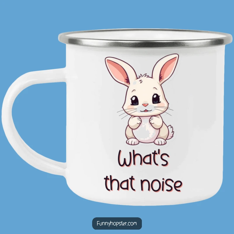 Funny Curious Rabbit Camping Mug: Outdoor Observation, Durable Funny Gift