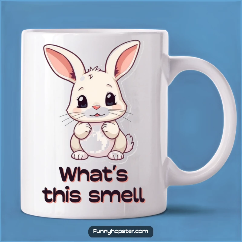 Funny Curious Rabbit Mug: Twitching Ears, Intriguing Funny Gift Idea