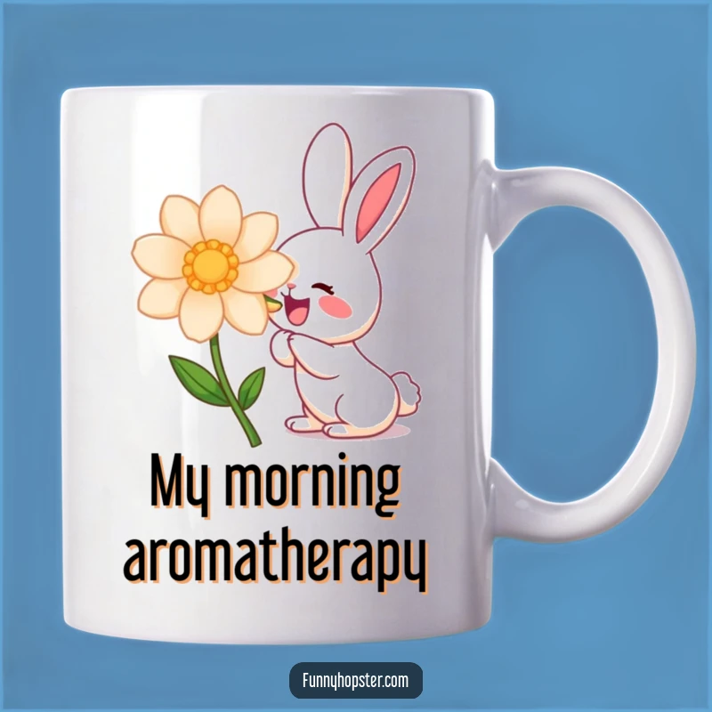 Funny Kawaii Rabbit Flower Sniff Mug: A Hilarious Blooming Gift for Nature Lovers