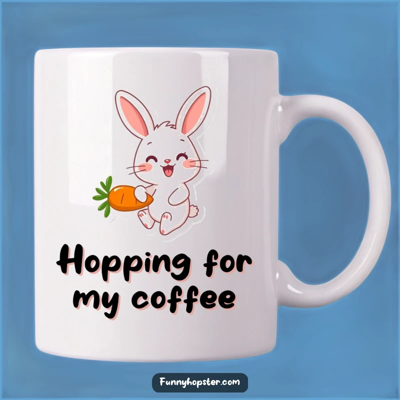 Funny Rabbit Carrot Mug: Happy Hopper, Whimsical Snack Gift Idea