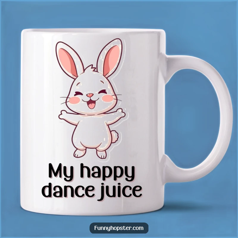 Funny Rabbit Wiggle Mug: Joyful Cartoon Character for a Hilarious Gift