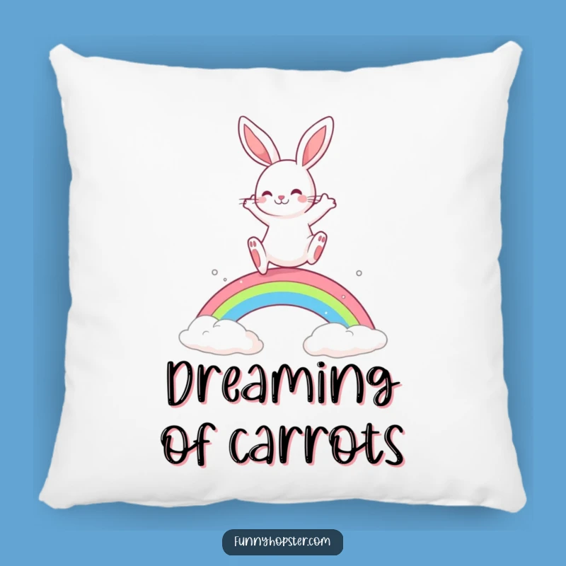 Cozy Funny Playful Rabbit Rainbow Leap Pillow: Snuggle with Brightness and Fun - Ideal Funny Gift