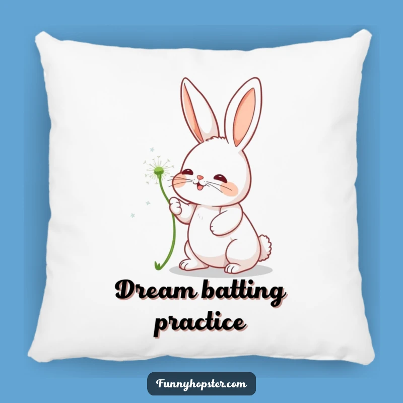 Funny Rabbit Dandelion Pillow: Cozy Playful Character for a Humorous Gift