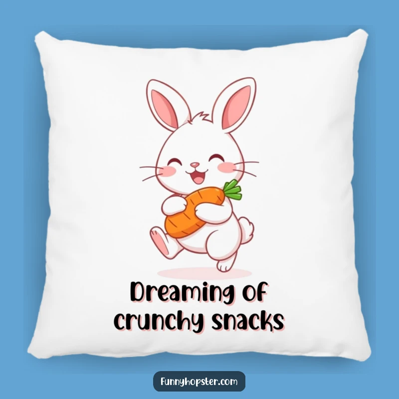 Funny Kawaii Rabbit Carrot Pillow: Snuggle Up with Joyful Hopping Cuteness