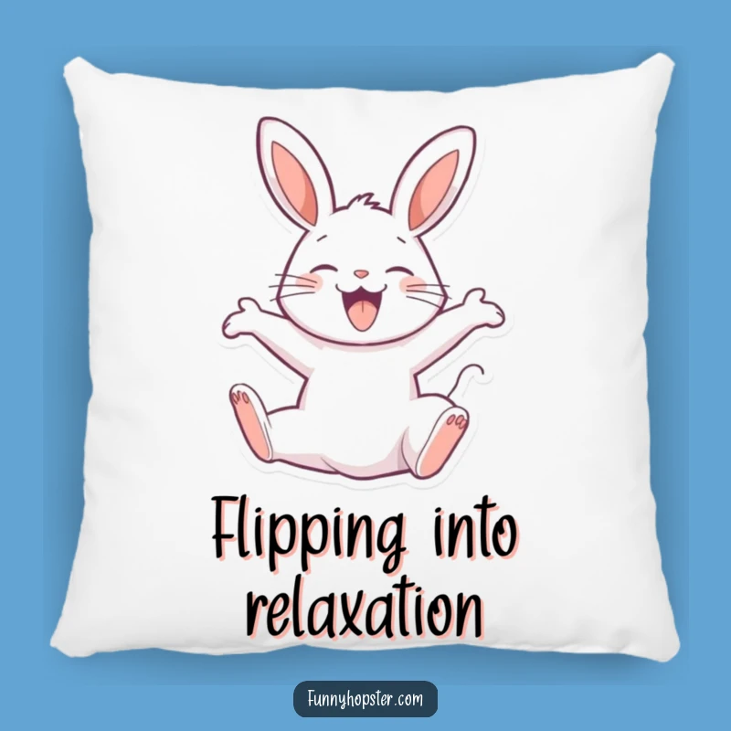 Cozy Funny Rabbit Backflip Pillow - Snuggle Up with Pure Joy