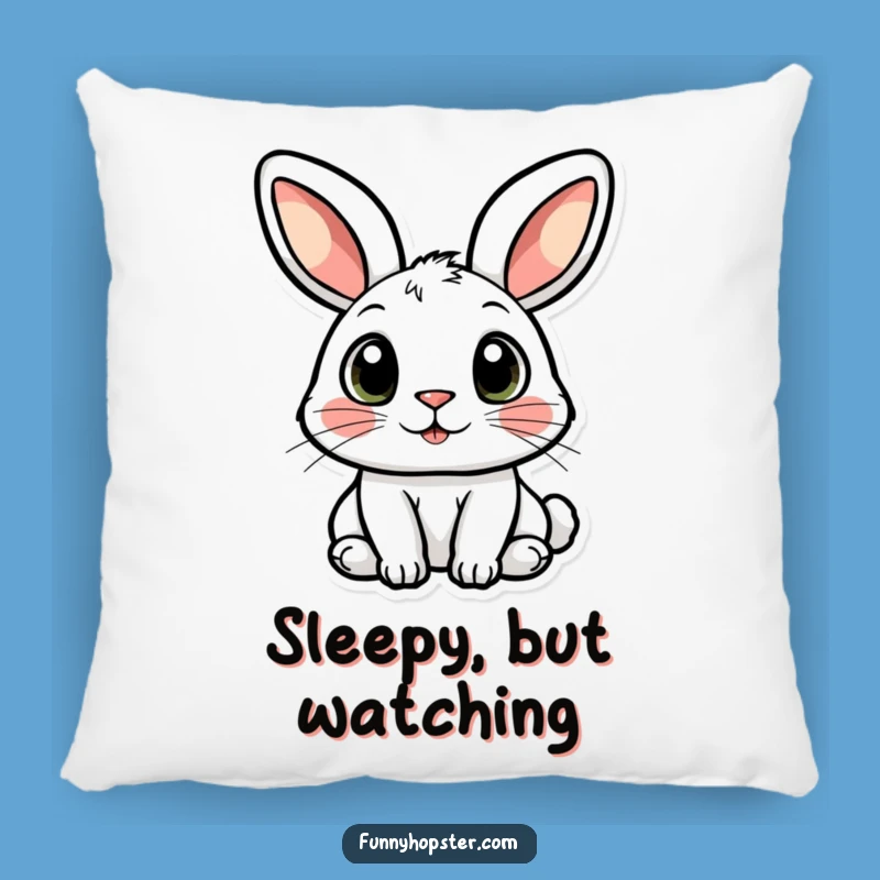 Funny Curious Rabbit Pillow: Cozy Wide-Eyed Character for a Humorous Gift