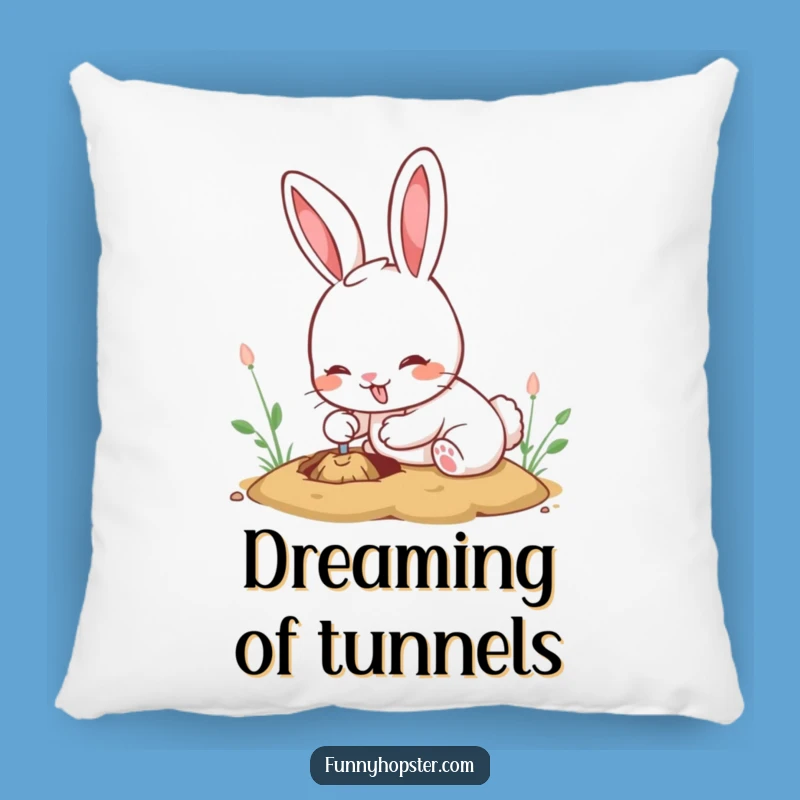 Funny Kawaii Rabbit Pillow: Cozy Enthusiastic Digging Bunny Cushion, Cute Funny Gift