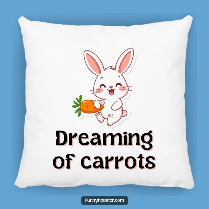 Funny Rabbit Carrot Pillow: Happy Hopper, Cozy & Cute Accent