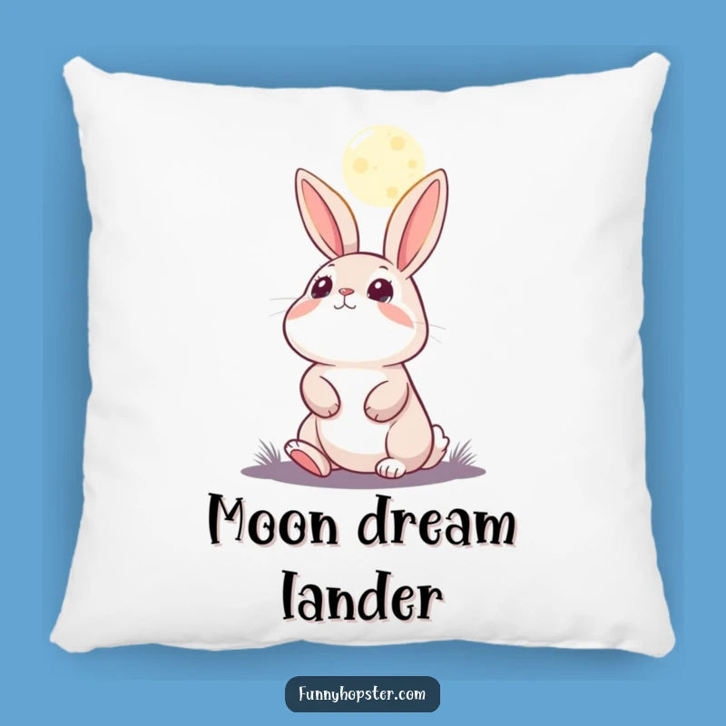 Funny Moon Gazing Rabbit Pillow: Cozy Wondering Character for a Humorous Gift