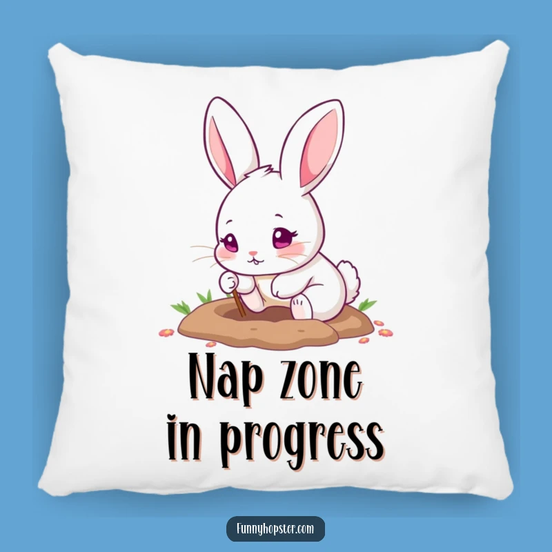 Comfy Funny Pink-Eyed Rabbit Pillow: Snuggle Up with Humor!
