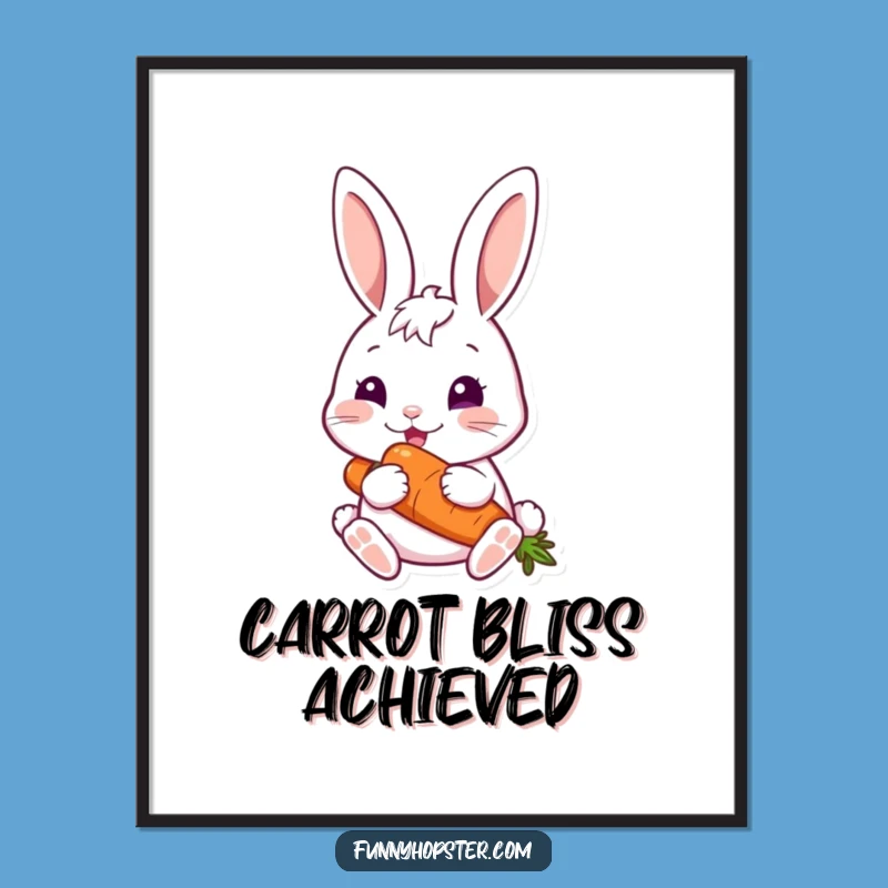 Funny Happy Rabbit Carrot Digital Art: Instant Joy for Your Walls