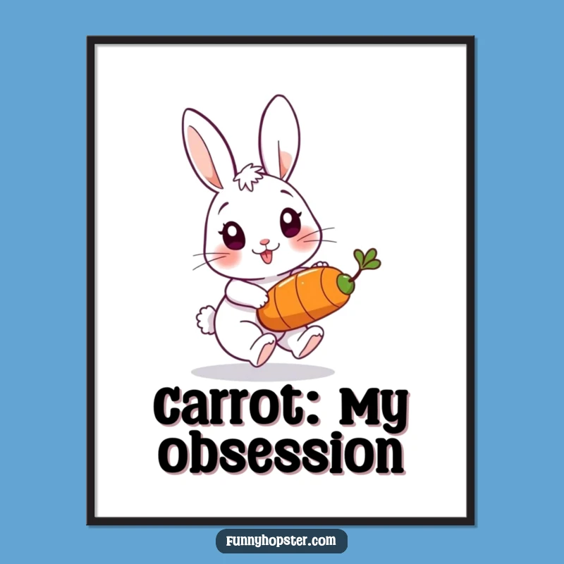 Funny Rabbit Carrot Chase Digital Art - Instant Action & Playful Decor