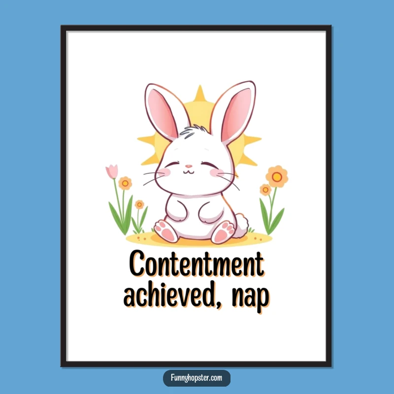 Funny Relaxed Rabbit Digital Print: Instant Calm - Amazing Gift!