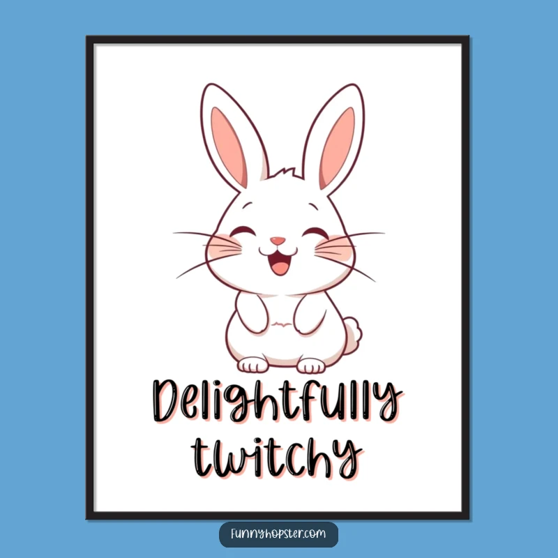 Funny Whiskered Rabbit Digital Art: Instant Joyful Decor!