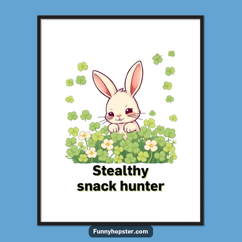 Funny Mischievous Rabbit Digital Art: Hidden Charm for Your Walls