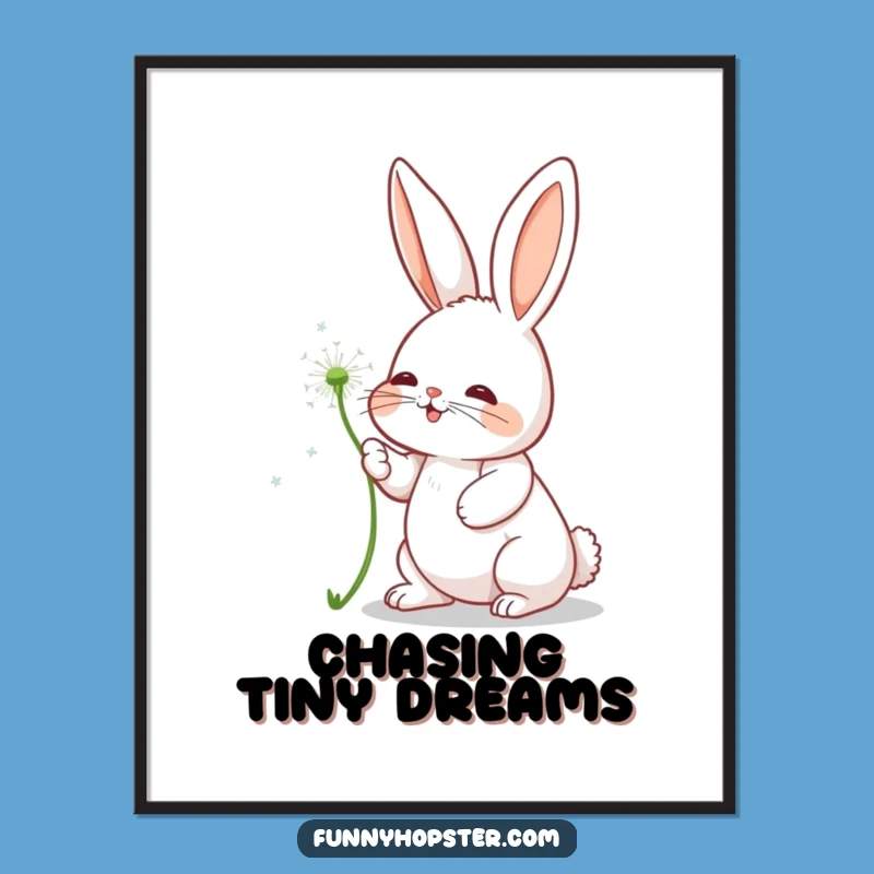 Funny Rabbit Dandelion Digital Art: Playful Art for Humorous Decor