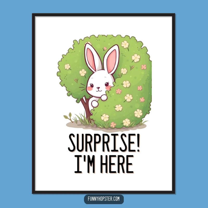 Funny Rabbit Hide-and-Seek Digital Art: Instant Playful Decor