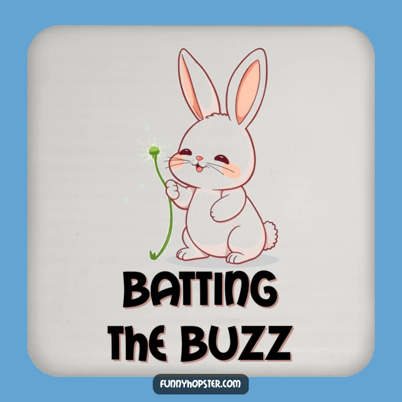 Funny Rabbit Dandelion Coaster: Playful Character Protection for Humorous Gift