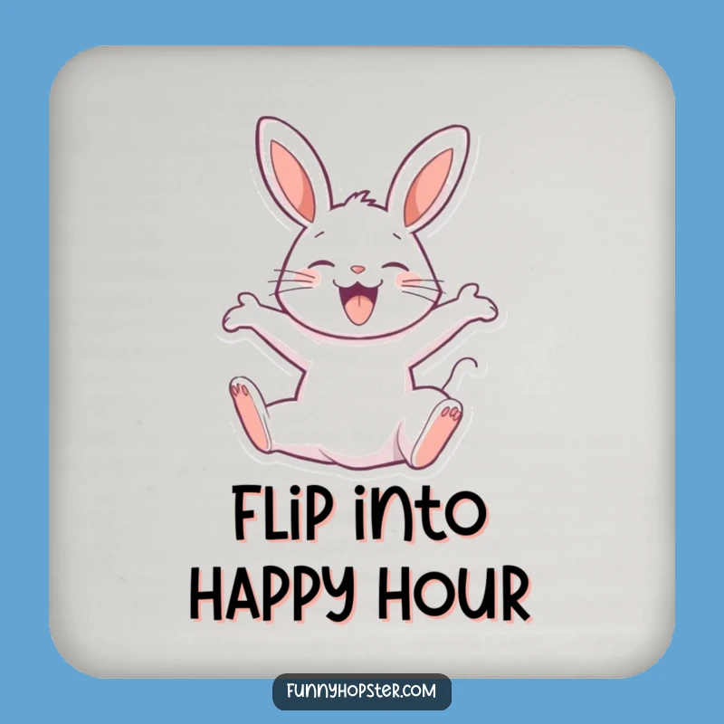 Funny Rabbit Backflip Coasters - Protect Surfaces with Exuberant Style