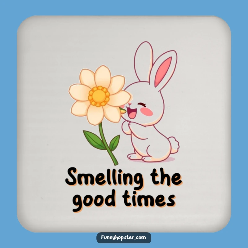 Funny Kawaii Rabbit Flower Sniff Coaster: Protect Surfaces with Cute Charm