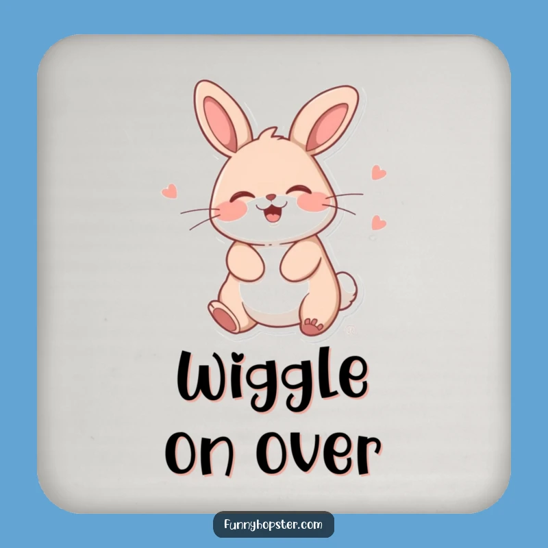 Funny Kawaii Rabbit Wiggle Drink Coaster: Protect Surfaces with Giggling Charm