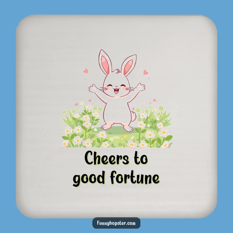 Funny Rabbit Coaster - Clover Dance Celebration, Perfect Drink Gift!