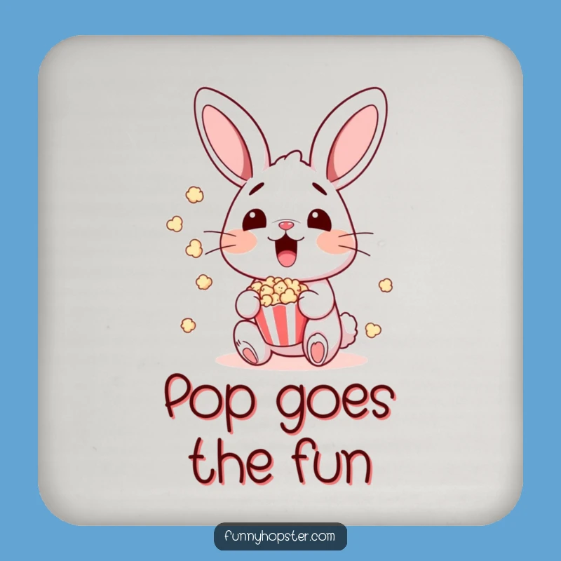 Funny Surprised Bunny Popcorn Coaster: Protect Your Table with Movie Night Fun