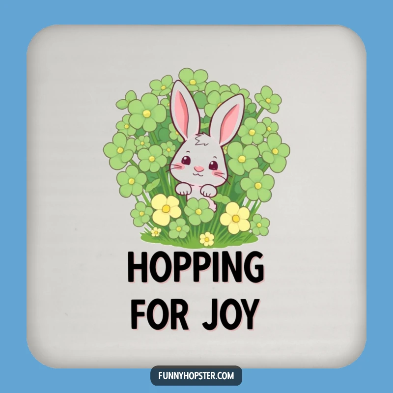 Funny Clover Rabbit Drink Coaster, Protect Surfaces with Luck and Humor - Perfect Funny Gift