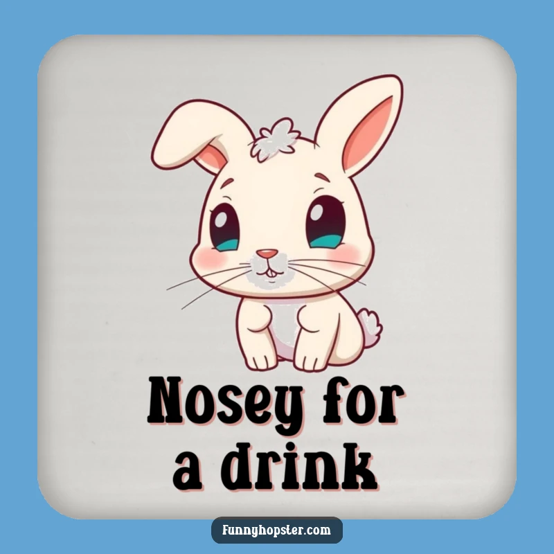 Funny Curious Rabbit Nose Twitch Coasters - Sip with Suspicious Smiles
