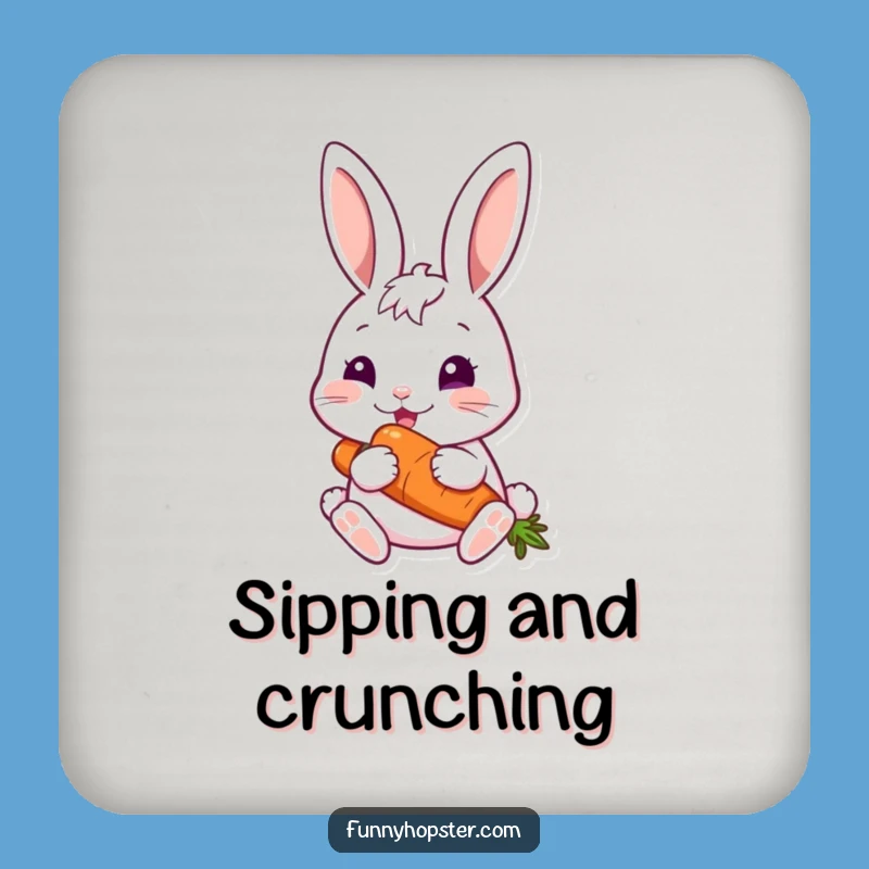 Funny Happy Rabbit Carrot Coaster: Protect Surfaces with Cute Charm