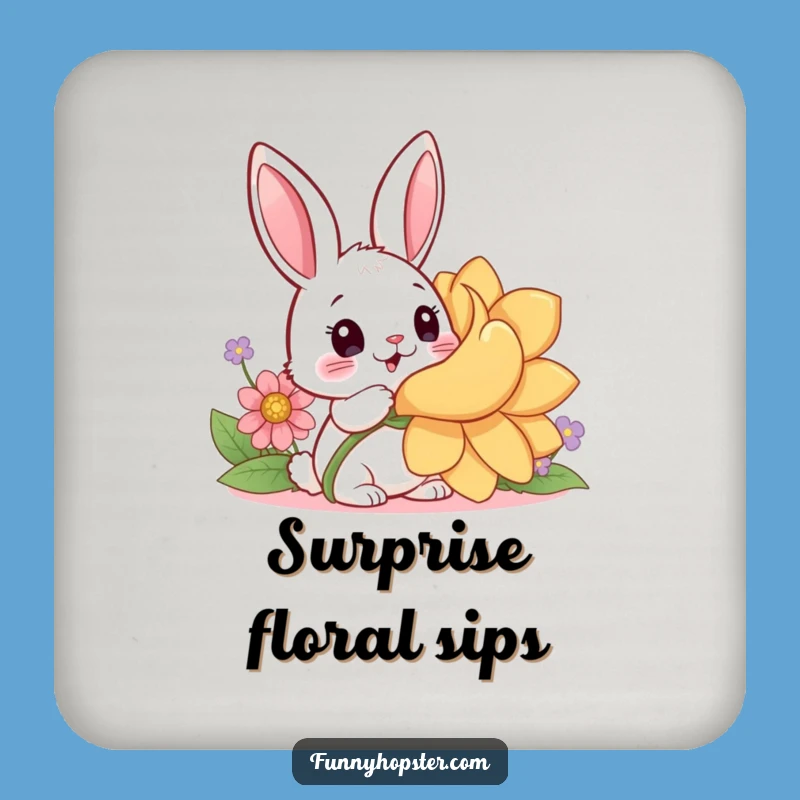 Funny Rabbit Coaster: Surprise Bloom Protection, Cute and Funny Gift Set