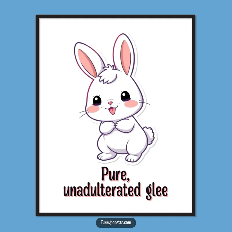 Funny Giddy Rabbit Poster: Wiggling Joy, Wall Art Gift