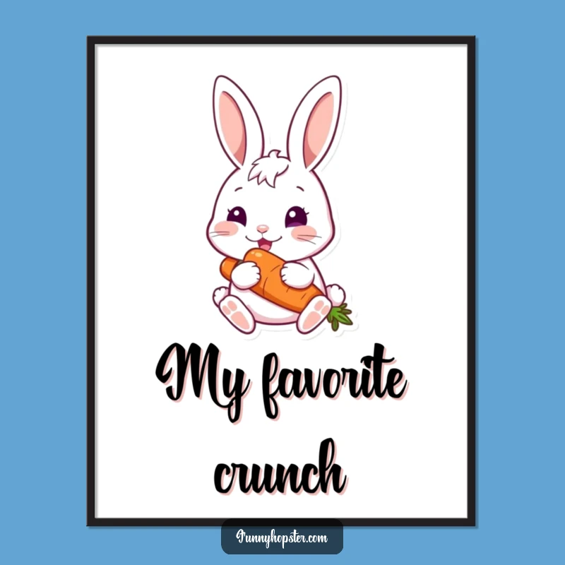 Funny Happy Rabbit Carrot Poster: Bring Joyful Vibes to Your Walls