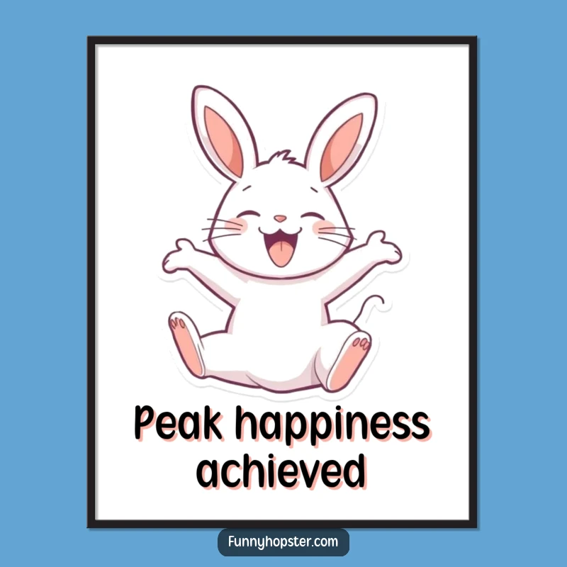 Funny Joyful Rabbit Backflip Poster - Dynamic Art for Uplifting Spaces