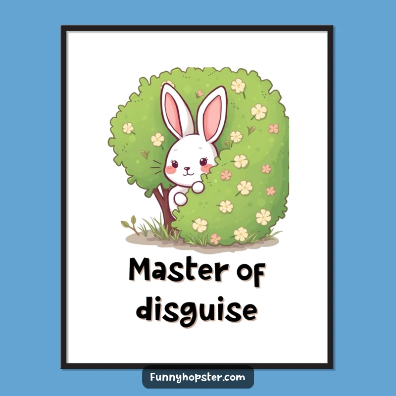 Funny Rabbit Hide-and-Seek Poster: Playful Decor for Any Room