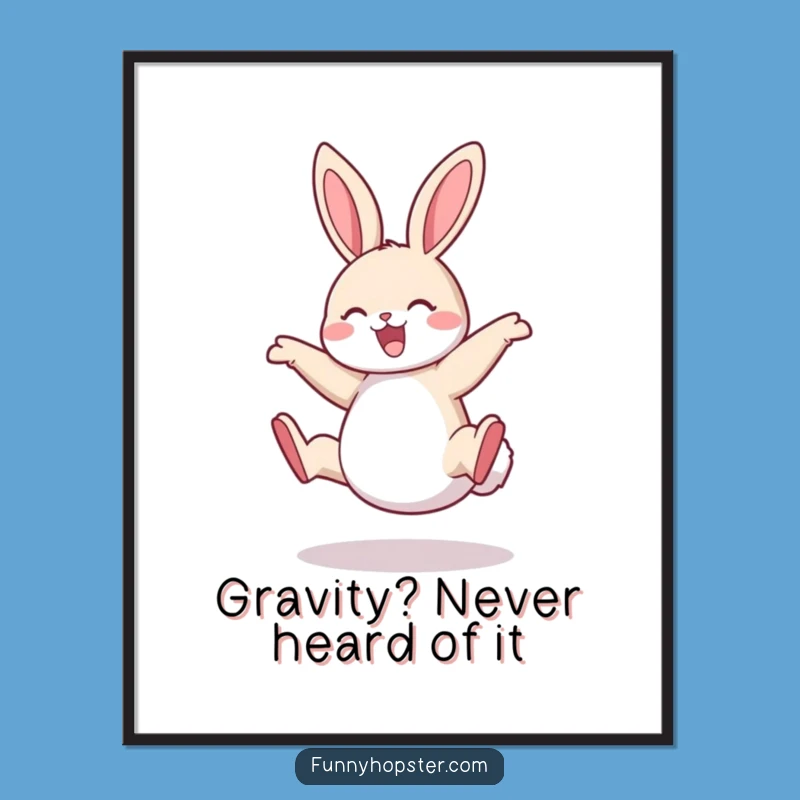 Funny Rabbit Cartwheel Poster: Brighten Your Walls with Joyful Art